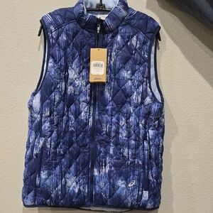 ASICS Blue & White Insulated Vest *** REVERSIBLE *** (L) /// (NWT)
